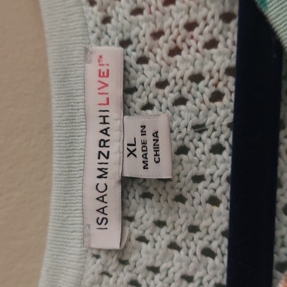 ISAAC MIZRAHI LIVE Floral Long Sleeve Button Down Sweater - Picture 2 of 10